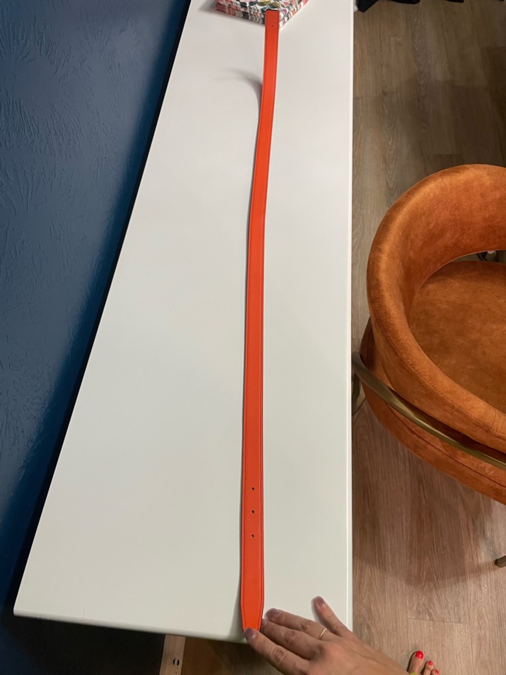 Hermès orange/pink duel sided leather belt - Picture 3 of 8